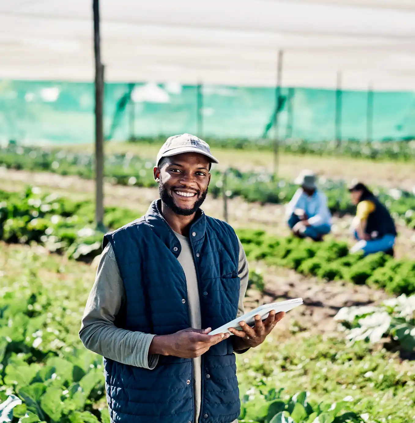 A Bafokeng member business owner working in the field